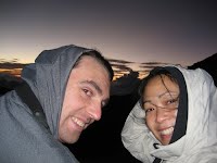 Haleakala Crater at sunrise. Extremely cold, so I only took this one photo while waiting. Too busy shivering. Very windy!